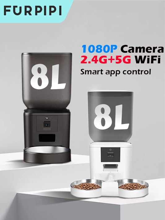 Smart 8L Automatic Pet Feeder with HD Camera and App Control